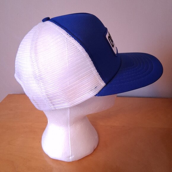 Vintage 1980s Made in Taiwan Quebec Blue & White Trucker Hat Snapback - Picture 5 of 11
